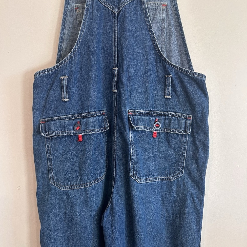 Vtg Y2K 90s No Boundaries Denim Overalls Juniors Size M 7/9 Blue Carpenter - Picture 3 of 14